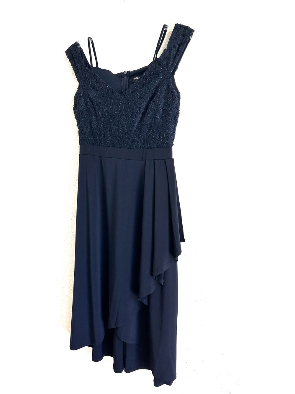 Alexa B Cocktail Dress Women's Size 6 Blue Lace Top Sleeveless Wedding Guest - Picture 4 of 9